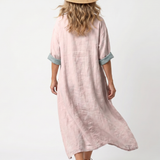 Mathilde | Embroidered Midi Dress with Pockets