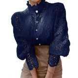 Tove | Long Sleeve Blouse with Lace and Details