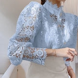Tove | Long Sleeve Blouse with Lace and Details