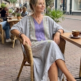 Veronique | Contrast Embroidered Midi Dress