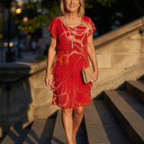 Nora | Soft Abstract Midi Dress