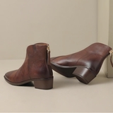 Ava | Elegant Leather Ankle Boots