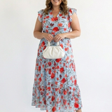 Lilac | Floral Print Flared Midi Dress