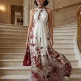 Orlune | White Pleated Maxi Dress