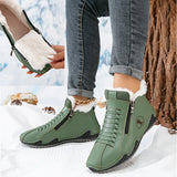 Lotte – Warm lined ankle boot with zipper & lacing