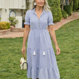 Dakato | Midi Dress with Short Sleeves