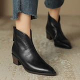 Ava | Elegant Leather Ankle Boots