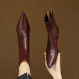 Stella | Elegant Heeled Leather Ankle Boots