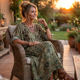 Monique | Buttoned Embroidered Midi Dress