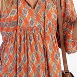 Amara | Geometric Print Midi Dress