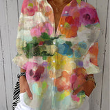 Caroline | Watercolor Floral Blouse