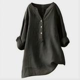 Veronique | Elegant Cotton-Linen V-Neck Blouse