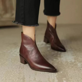 Ava | Elegant Leather Ankle Boots