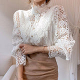 Tove | Long Sleeve Blouse with Lace and Details