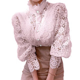 Tove | Long Sleeve Blouse with Lace and Details
