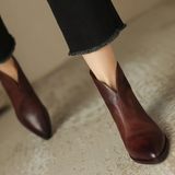 Ava | Elegant Leather Ankle Boots