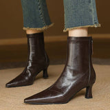 Stella | Elegant Heeled Leather Ankle Boots