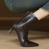 Stella | Elegant Heeled Leather Ankle Boots