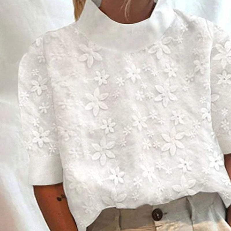 Carla | With Embroidered High Collar