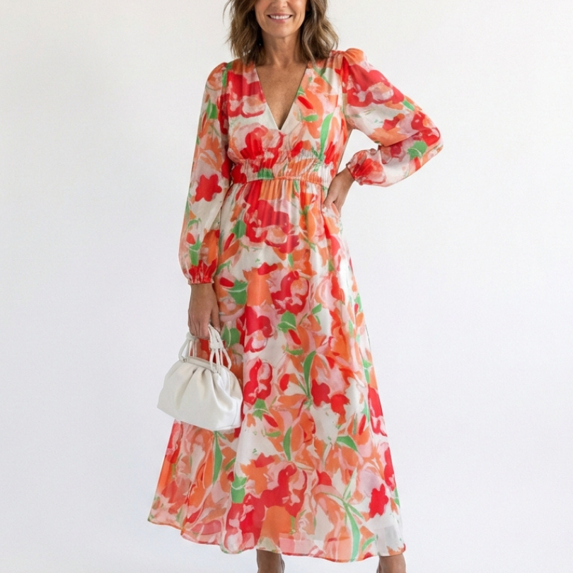 Althea | Long Sleeve Floral Maxi Dress