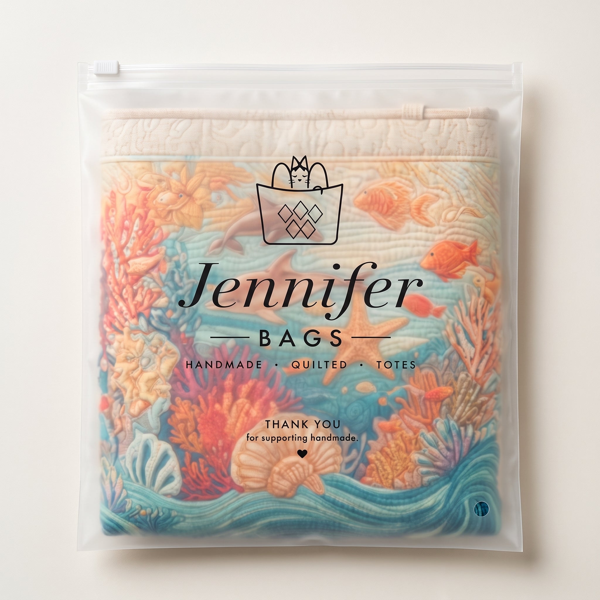 Sea Breeze hand-quilted laundry basket – a seaside scene (view 9)