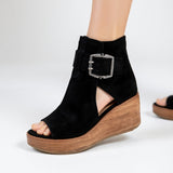 Lila | Wedge Open-Toe Booties