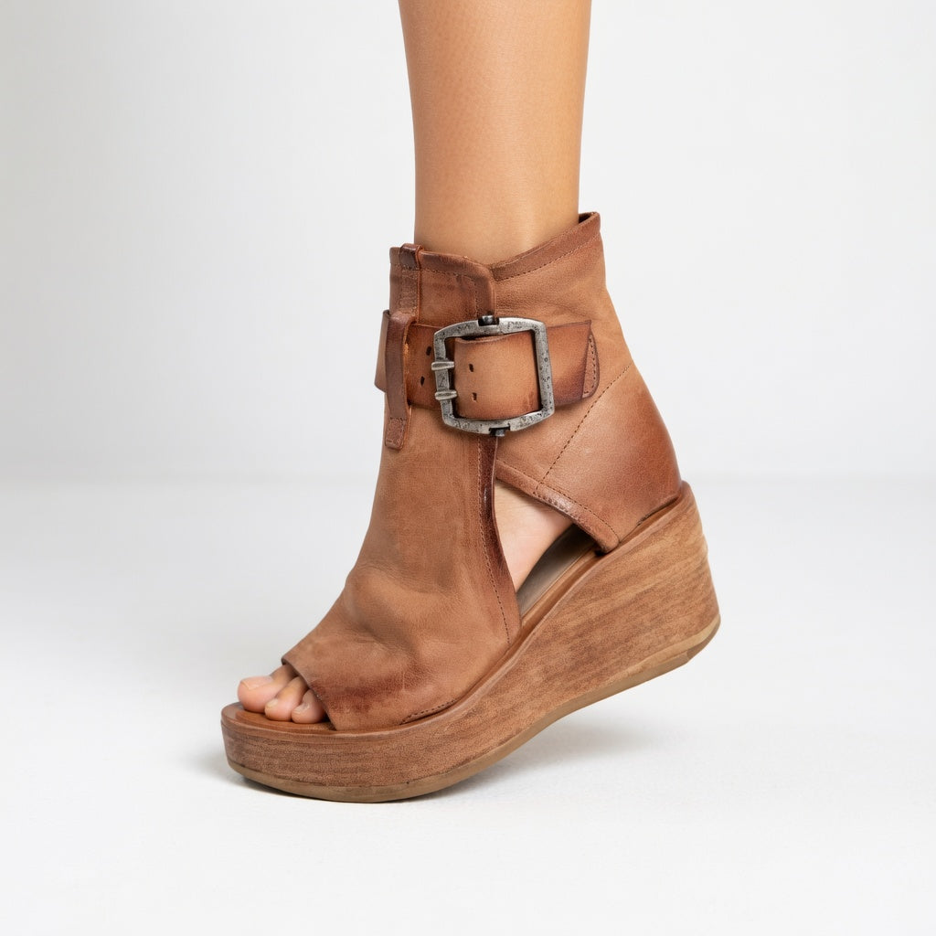 Lila | Wedge Open-Toe Booties