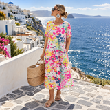 Elena | Elegant Floral Summer Midi Dress