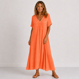Violette | Long Flowy Dress in Linen