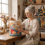 Sea Breeze hand-quilted laundry basket – a seaside scene (view 8)