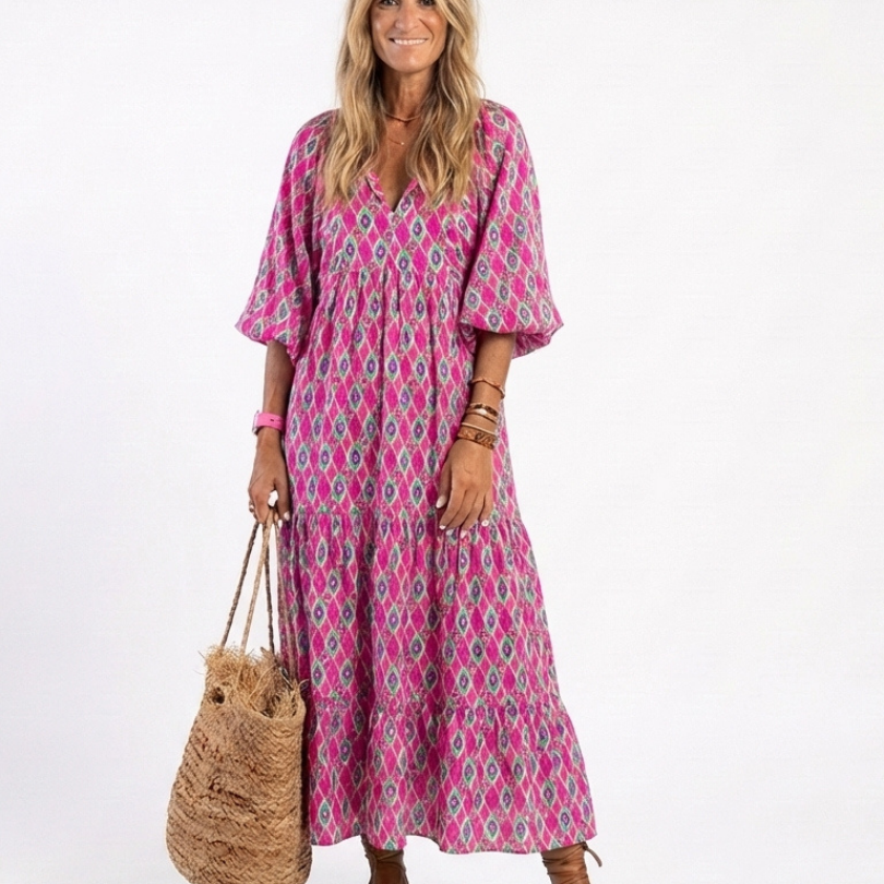 Apolline | Midi Dress with Three-Quarter Sleeves