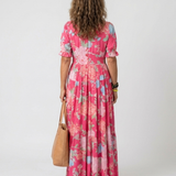Ione | Short-Sleeve Floral Midi Dress