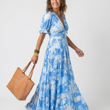 Ione | Short-Sleeve Floral Midi Dress