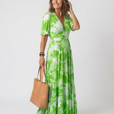 Ione | Short-Sleeve Floral Midi Dress