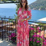 Ione | Short-Sleeve Floral Midi Dress