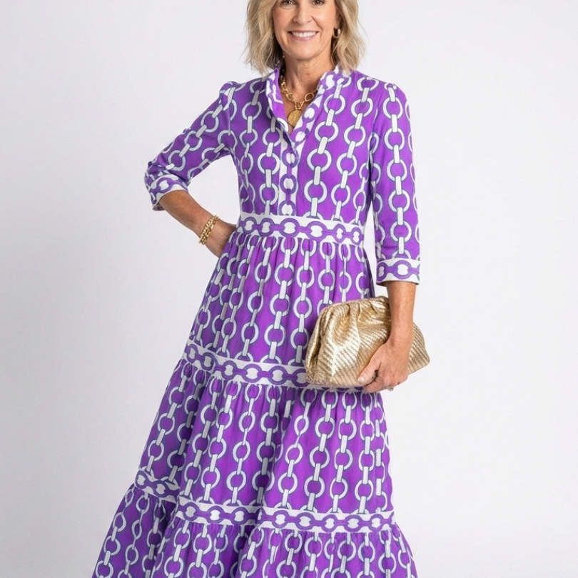 Ysolde | Midi Dress with Three-quarter Sleeves