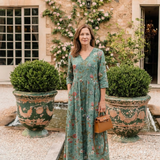 Marina | Three-Quarter Sleeve Maxi Dress