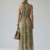Mirelle | Gathered Halter Neck Midi Dress