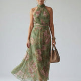 Mirelle | Gathered Halter Neck Midi Dress