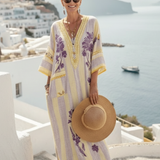 Aurelia | Floral Striped Maxi Dress