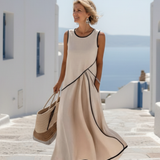 Soleia | Draped Sleeveless Maxi Dress