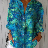 Patricia | Blue Nature Print Blouse
