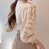 Tove | Long Sleeve Blouse with Lace and Details