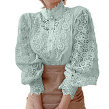 Tove | Long Sleeve Blouse with Lace and Details
