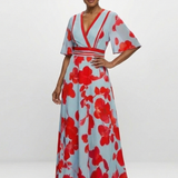 Corinne | Maxi Floral Dress with Sleeves
