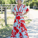 Corinne | Maxi Floral Dress with Sleeves