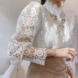 Tove | Long Sleeve Blouse with Lace and Details
