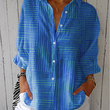 Alison | Blue Striped Blouse