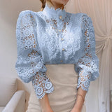 Tove | Long Sleeve Blouse with Lace and Details