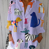 Gillian | Playful Dog Print Blouse